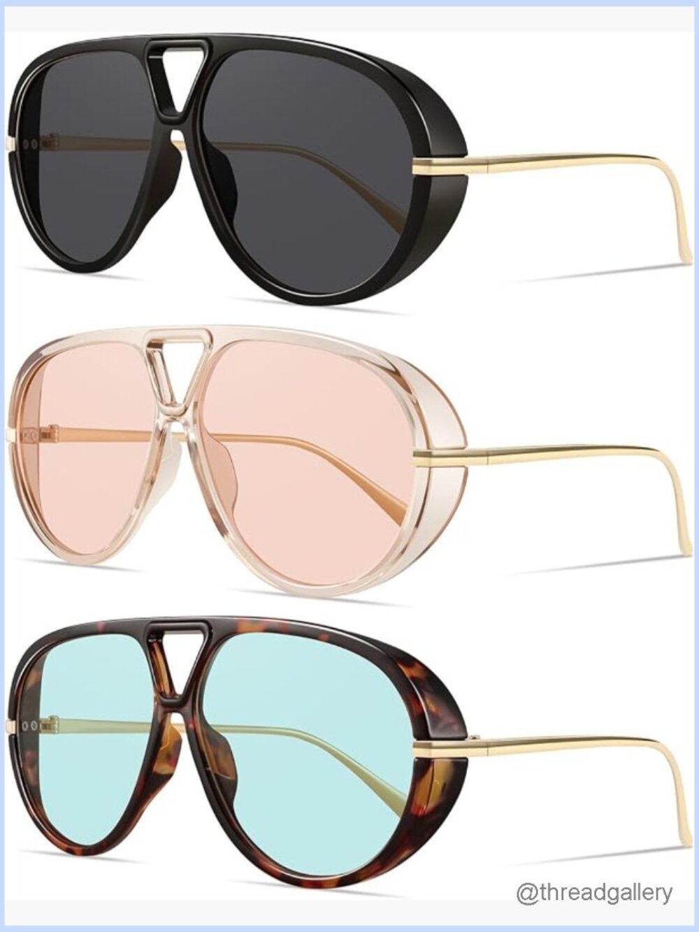 Retro Oversized Aviator Sunglasses UV Protection Unisex